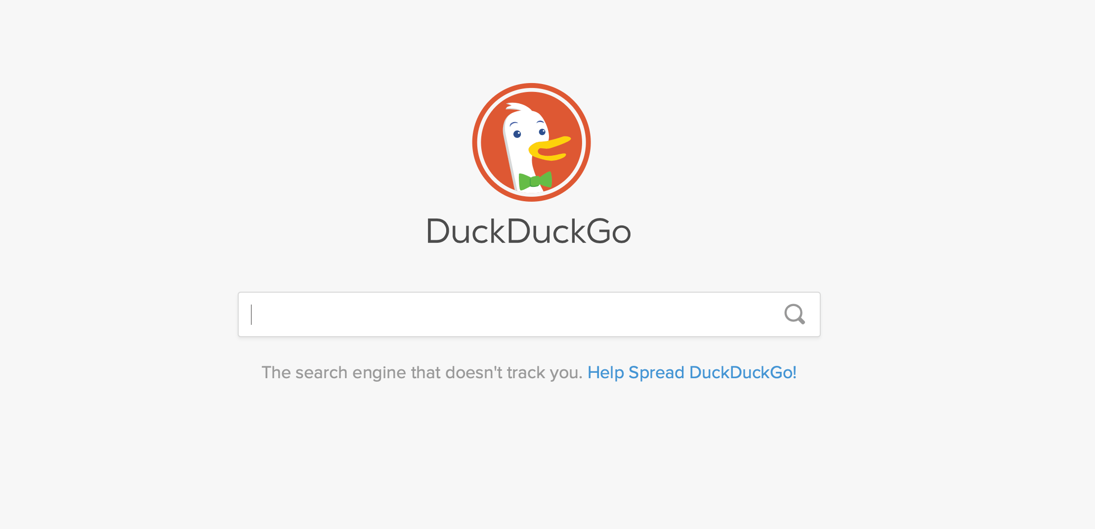 Image of DuckDuckGo search homepage